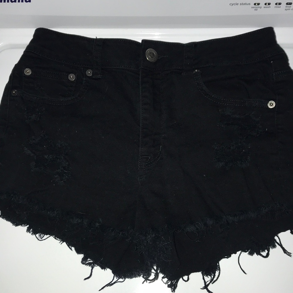 Black jean shorts